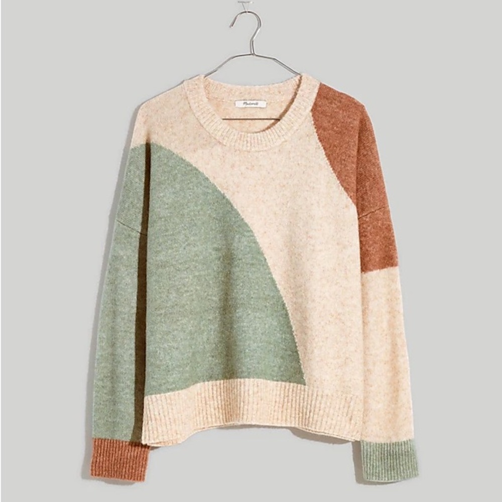 NWT ✨ MADEWELL — Cedarbrook Pullover Sweater in Colorblock Large